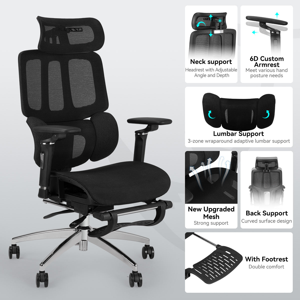 MUSSO H80 Pro FlexiPosture Ergonomic Office Chair