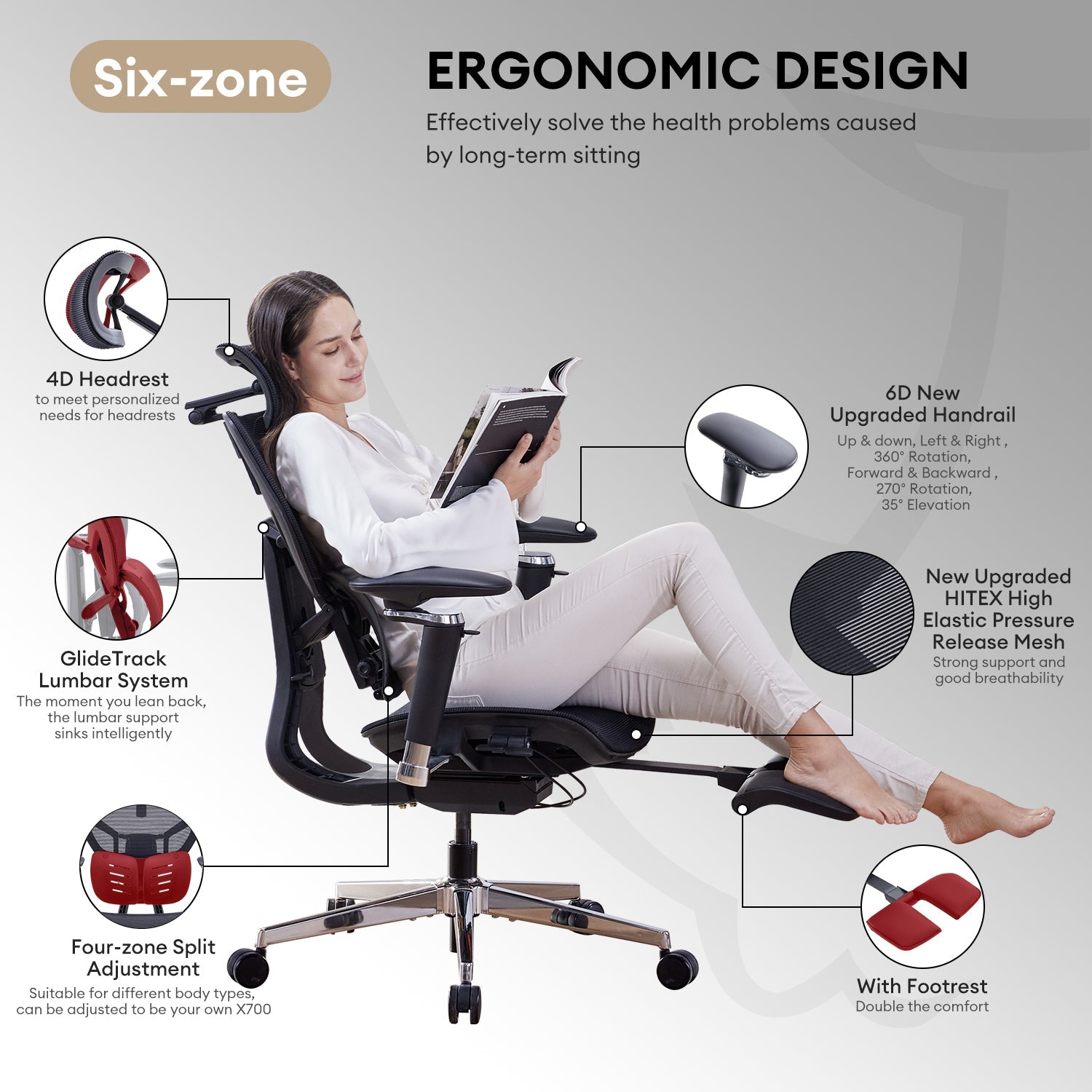 MUSSO X700 GlideTrack Ergonomic Office Chair