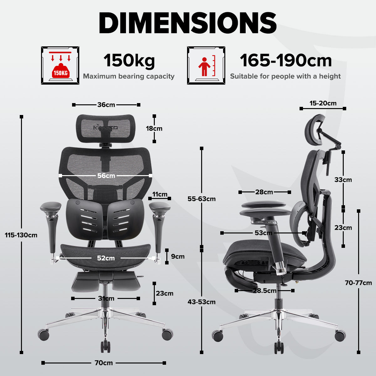 MUSSO X700 GlideTrack Ergonomic Office Chair