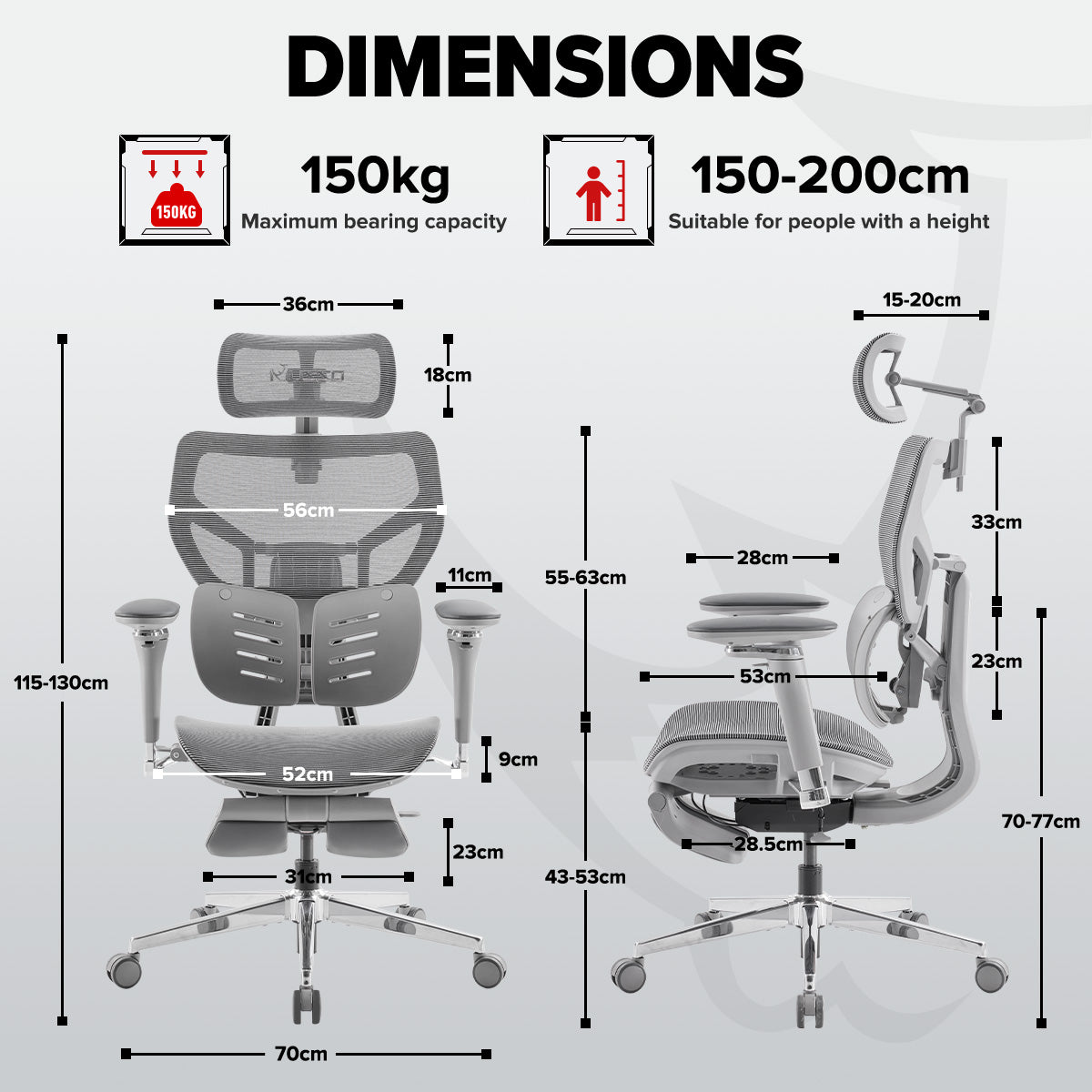 MUSSO X700 GlideTrack Ergonomic Office Chair