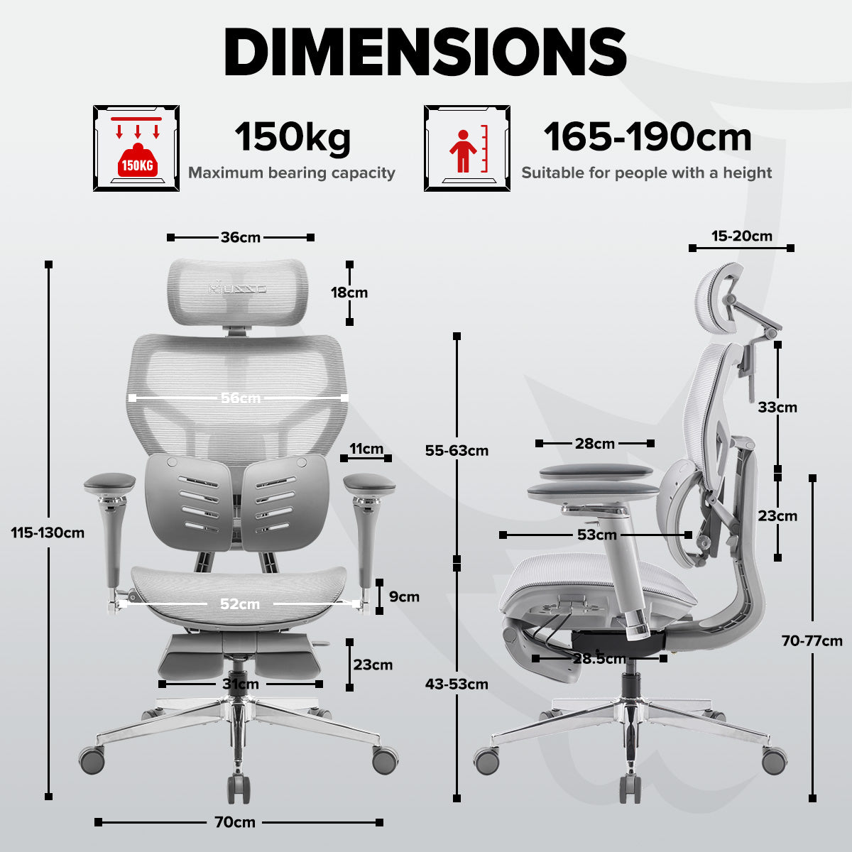 MUSSO X700 GlideTrack Ergonomic Office Chair