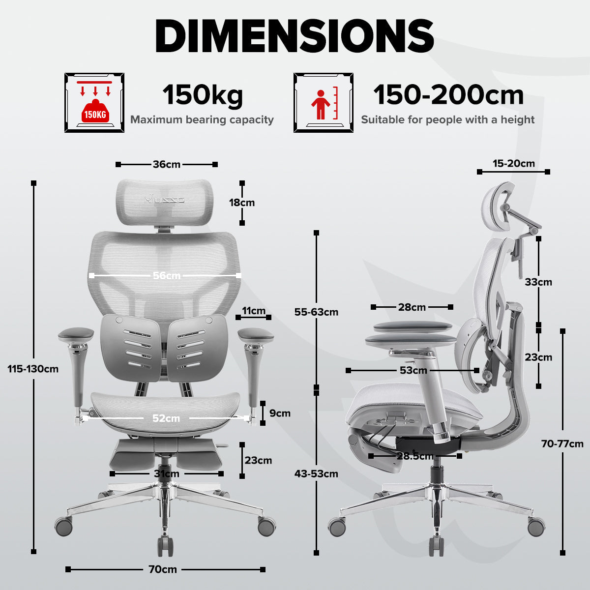 MUSSO X700 GlideTrack Ergonomic Office Chair
